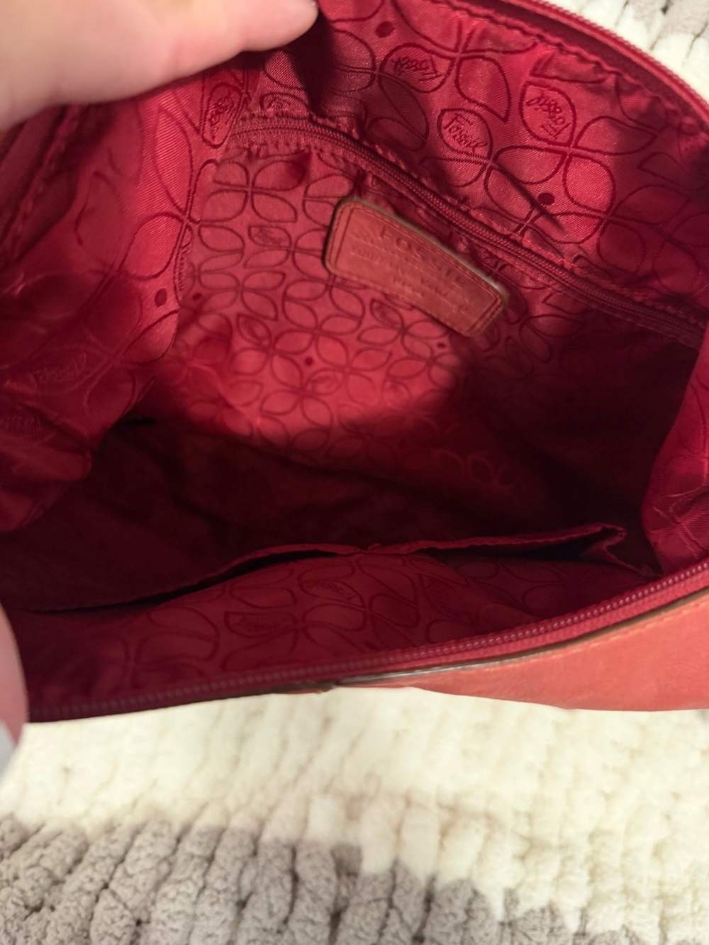 Fossil leather shoulder bag with matching wallet - Picture 3 of 4